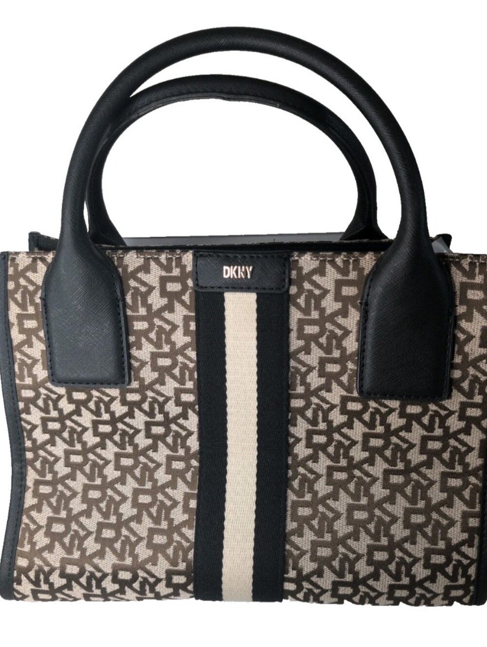Medium $198 DKNY Women's Carlita Jacquard Logo Tote Hand Bag Purse w Strap